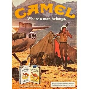 Camel Cigarettes "Where a Man Belongs" Vintage Print Ad 1983
